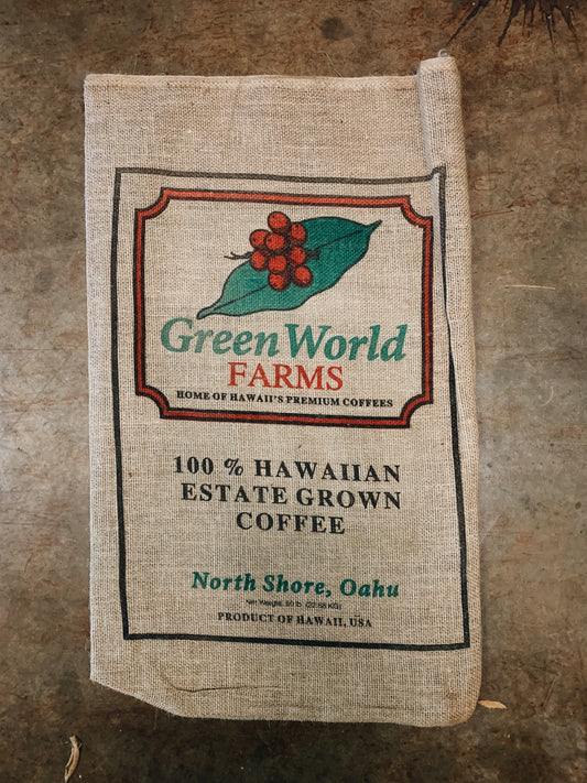 Burlap Sack - Green World Logo